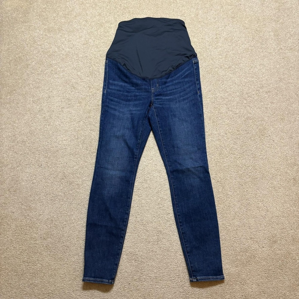 J.Crew Jeans Womens 26 Maternity Skinny Dark Wash Blue Signature Stretch Denim‎